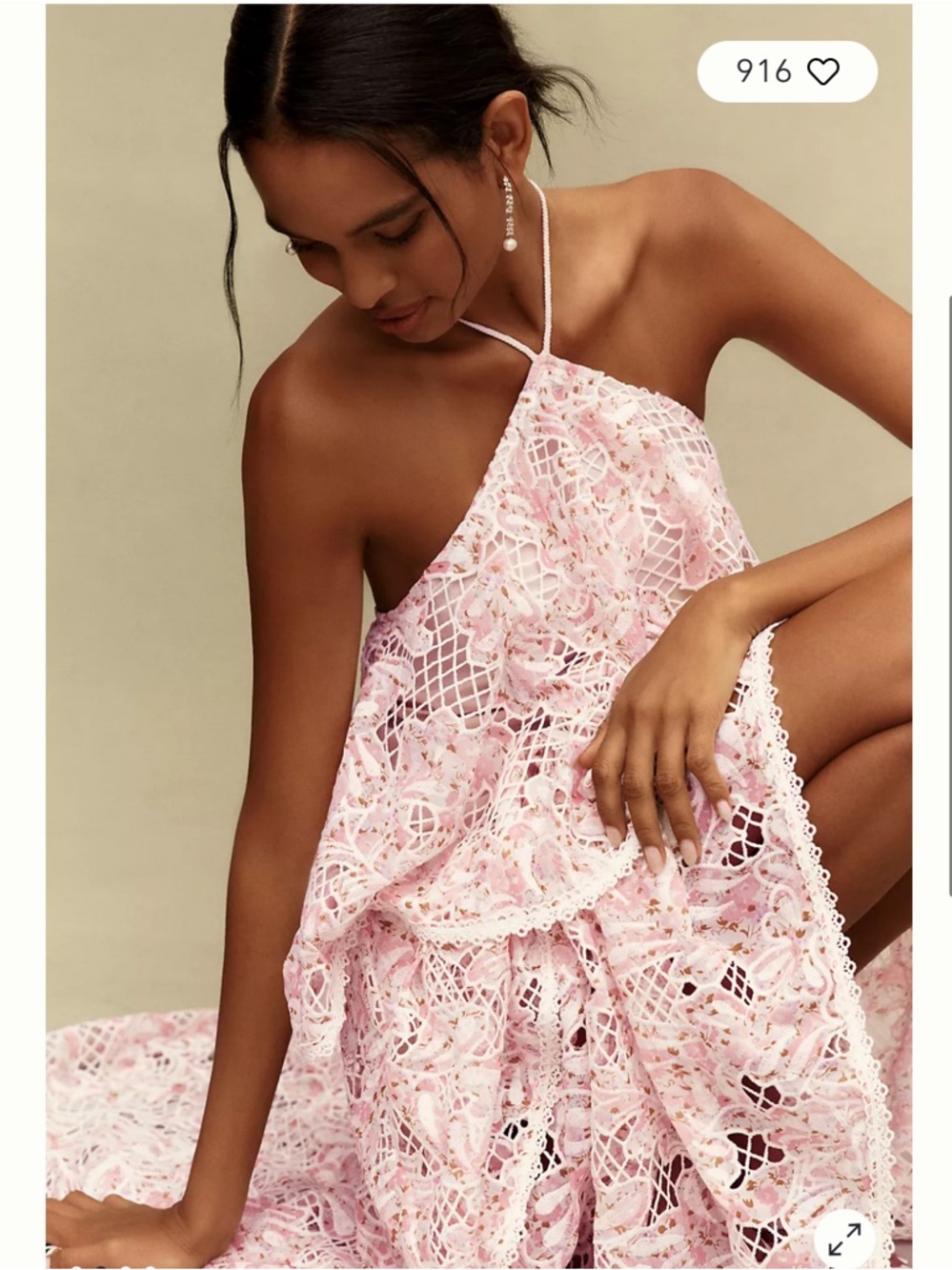 Elliatt Valencia Lace Tiered Halter Maxi Dress - Picture 6 of 15